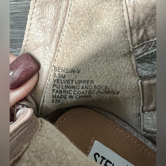 Steve Madden Bensin Heels Strappy Lace Up 8.5 Velvet Taupe Brown Sexy Club Party - Picture 8 of 8